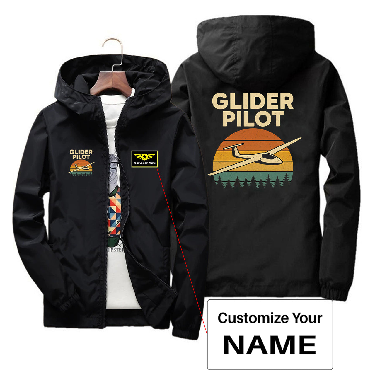 Retro Glider Designed Thin Windbreaker Jackets