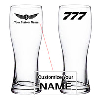 Thumbnail for 777 Flat Text Designed Pilsner Beer Glasses