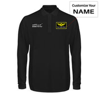 Thumbnail for Born To Fly Glider Designed Long Sleeve Polo T-Shirts