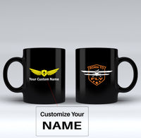 Thumbnail for Super Born To Fly Designed Black Mugs