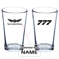 Thumbnail for 777 Flat Text Designed Beer & Water Glasses
