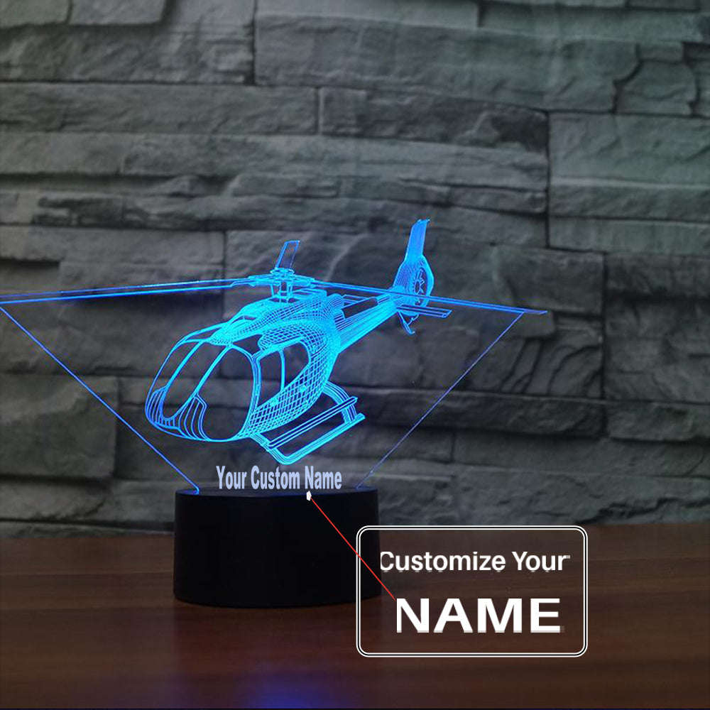 Small Helicopter Designed 3D Lamp
