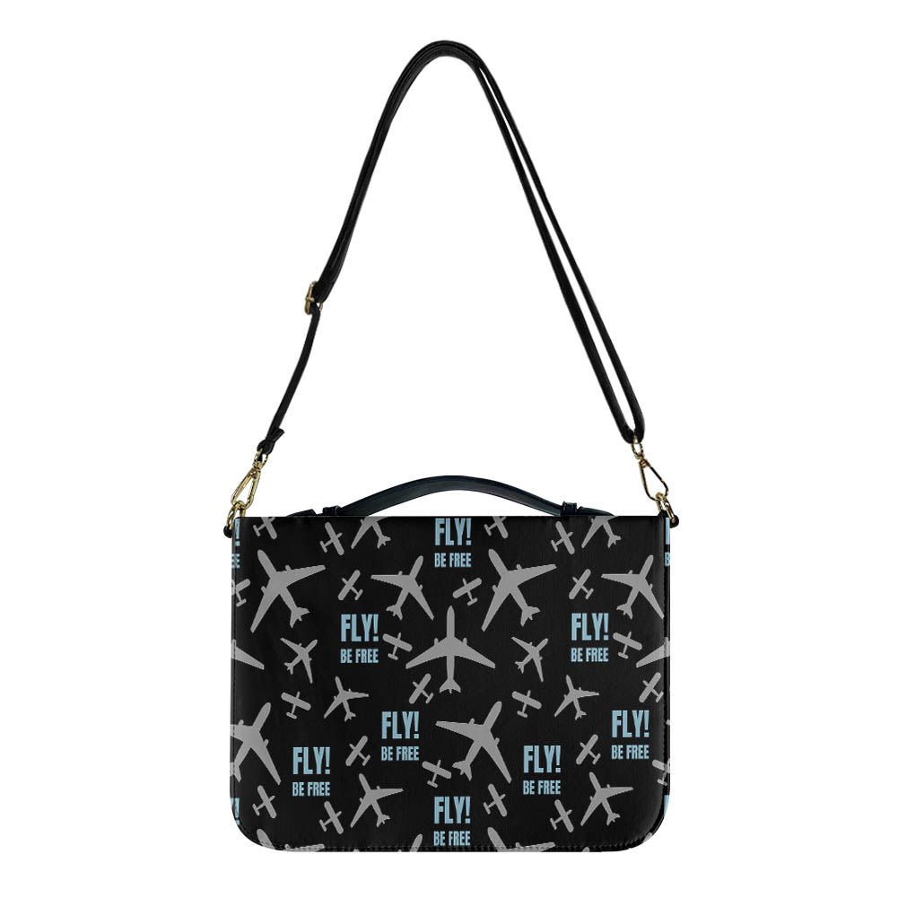 Fly Be Free Black2 Designed PU Accessories Bags Strap Style