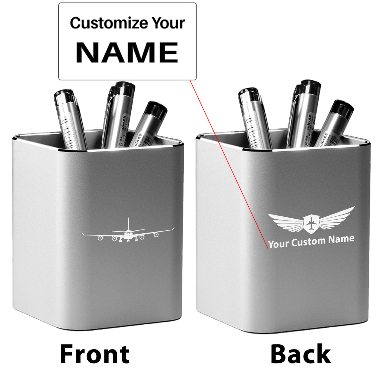 Airbus A340 Silhouette Designed Aluminium Alloy Pen Holders