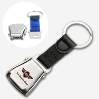 Thumbnail for Custom Name (Badge 5)Designed Airplane Seat Belt Key Chains