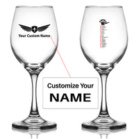 Thumbnail for Aviation Alphabet Designed Wine Glasses