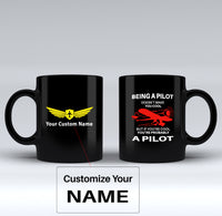 Thumbnail for If You're Cool You're Probably a Pilot Designed Black Mugs
