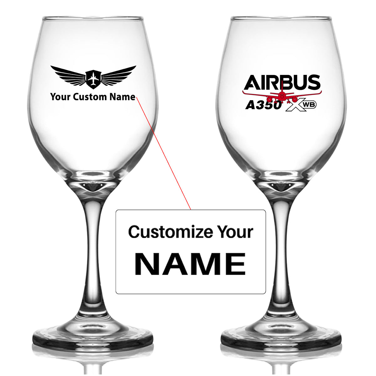 Amazing Airbus A350 XWB Designed Wine Glasses