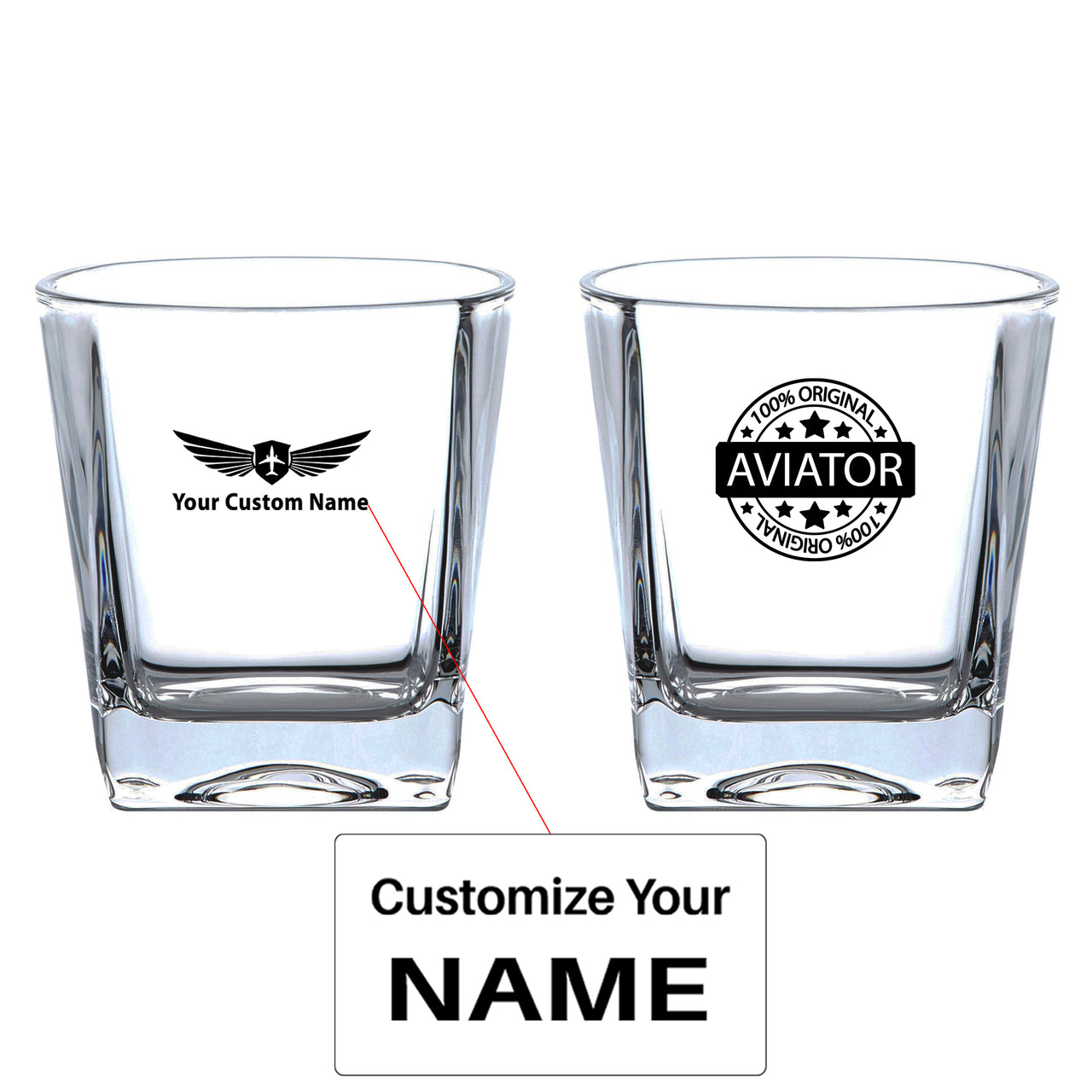 %100 Original Aviator Designed Whiskey Glass
