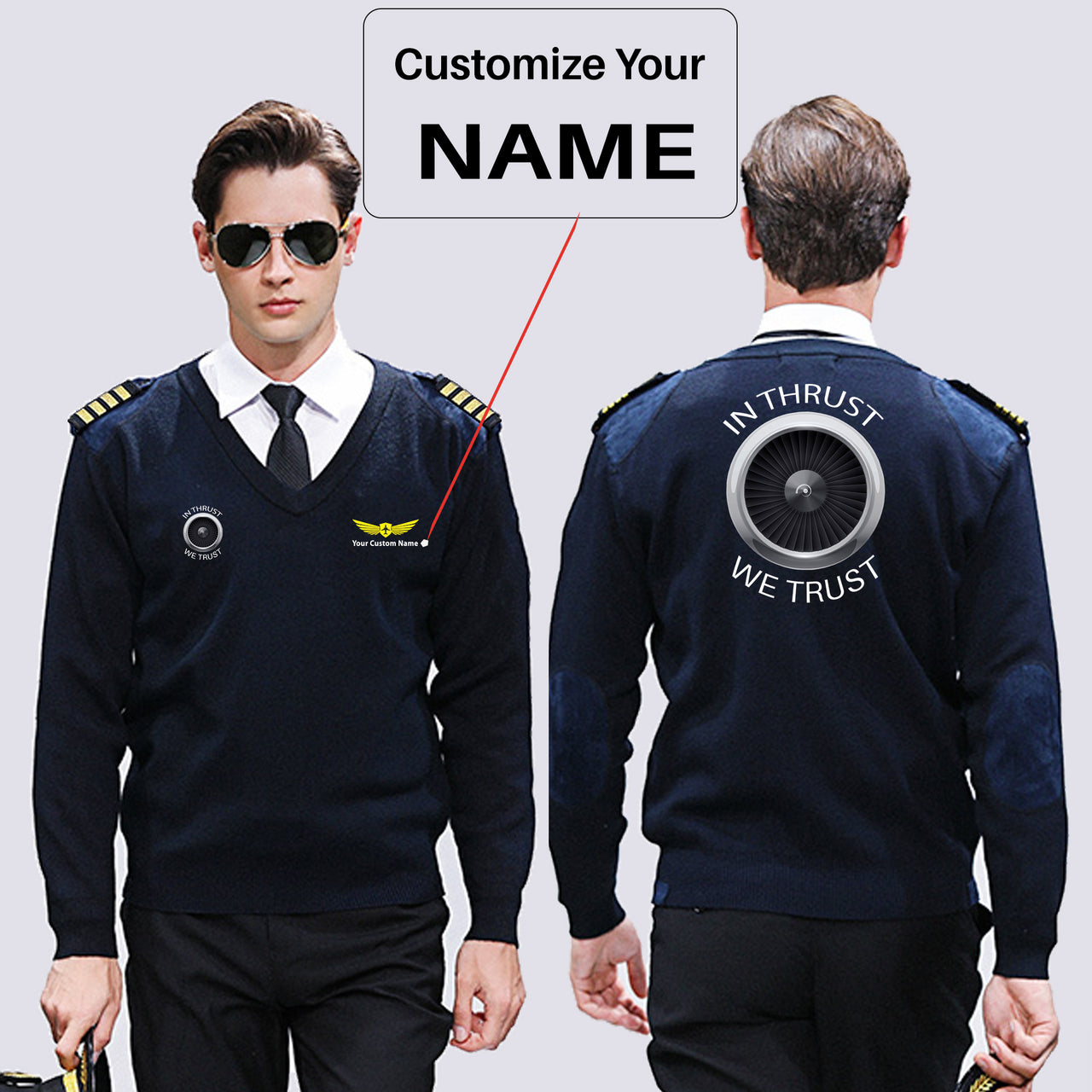 In Thrust We Trust Designed Wool Pilot Sweaters