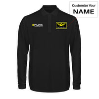 Thumbnail for Pilots They Know How To Fly Designed Long Sleeve Polo T-Shirts