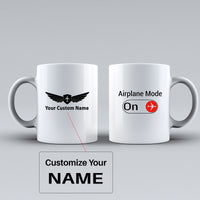 Thumbnail for Airplane Mode On Designed Ceramic White Mugs