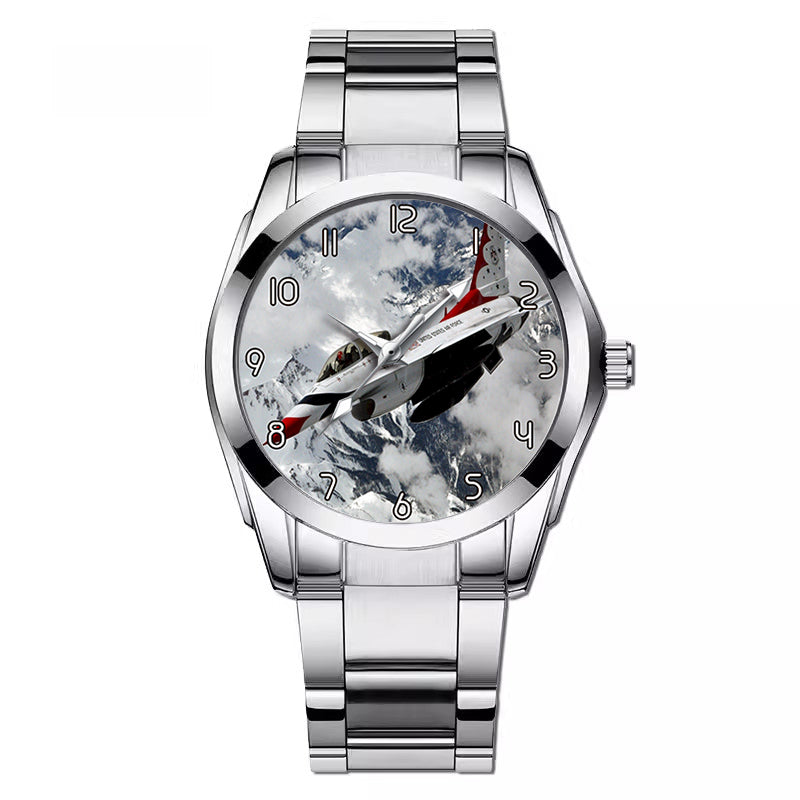 US AirForce Show Fighter Jet 16 Designed Stainless Steel Band Watches
