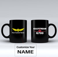 Thumbnail for Amazing Gulfstream G700 Designed Black Mugs
