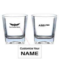 Thumbnail for A321neo & Text Designed Whiskey Glass
