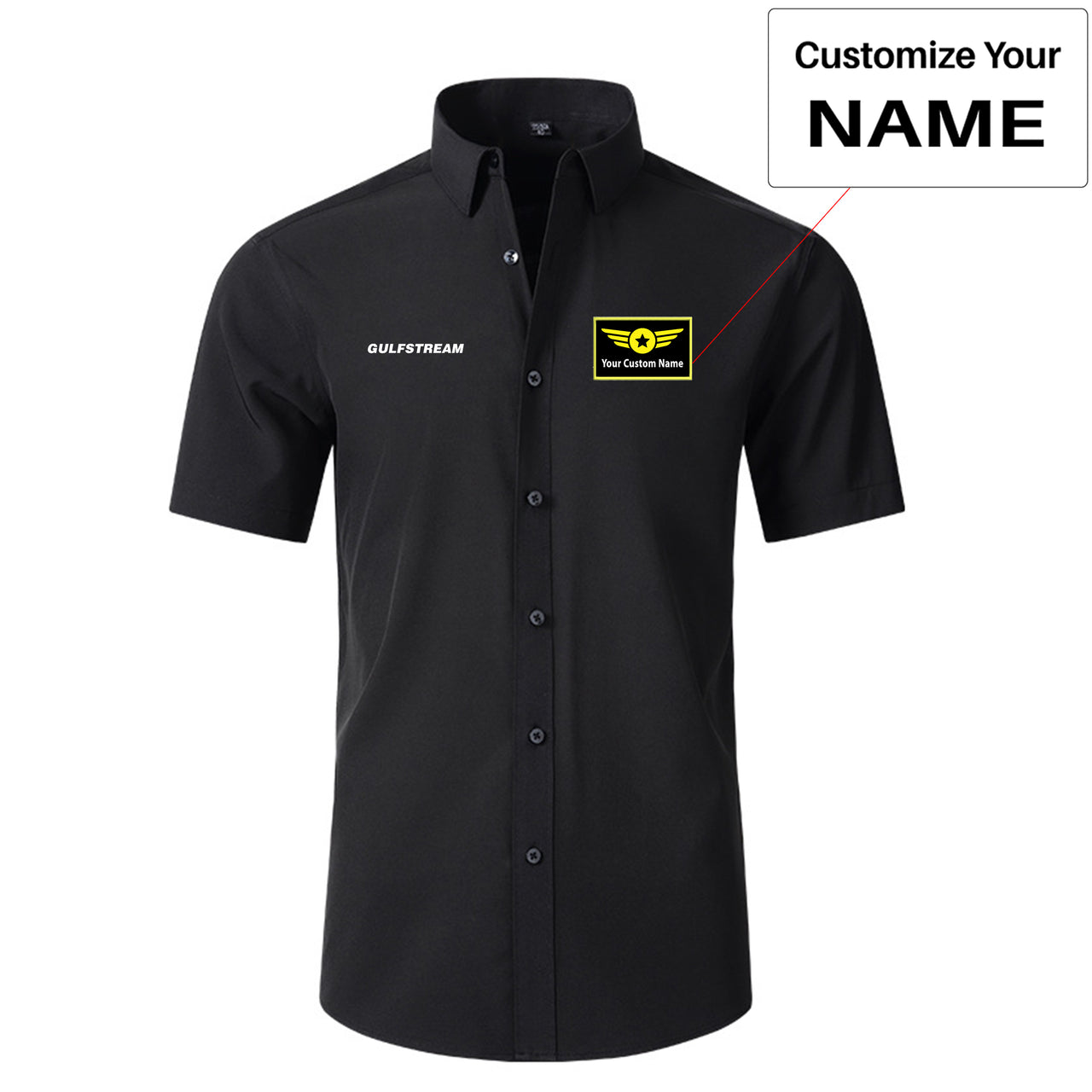 Gulfstream & Text Designed Short Sleeve Shirts