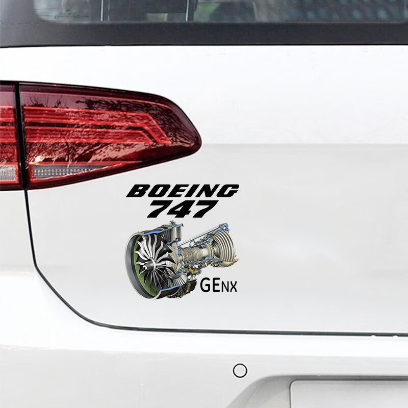 Boeing 747 & GENX Engine Designed Car Sticker