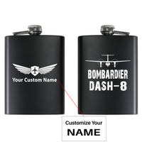 Thumbnail for Bombardier Dash-8 & Plane Designed Stainless Steel Hip Flasks