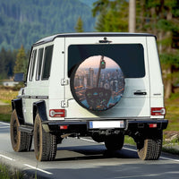 Thumbnail for Amazing City View from Helicopter Cockpit Designed Tire Cover Cases