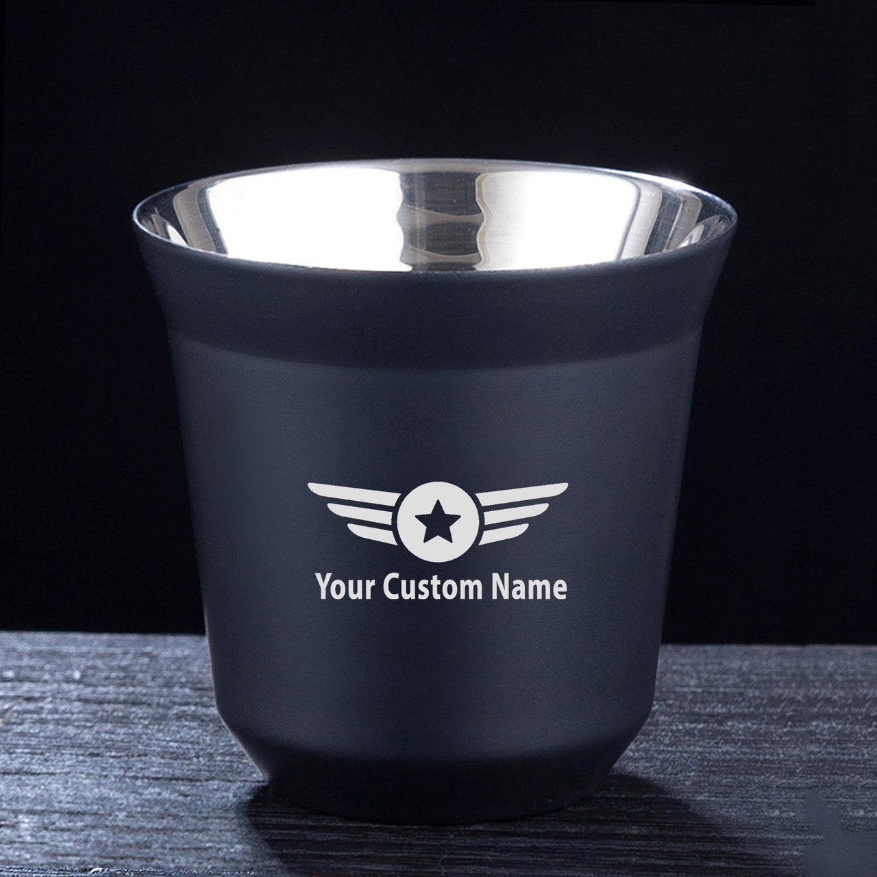 Custom Name (Badge 4) Designed Double Wall Stainless Steel Coffee Mugs