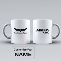 Thumbnail for Airbus A380 & Text Designed Ceramic White Mugs