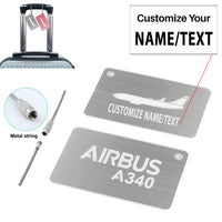 Thumbnail for Airbus A340 & Text Designed Aluminum Airplane Luggage Tags