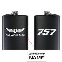 Thumbnail for 757 Flat Text Designed Stainless Steel Hip Flasks