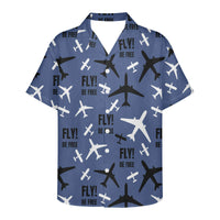Thumbnail for Fly Be Free Blue Designed 3D Hawaiian Shirts