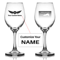 Thumbnail for Airbus A350XWB & Dots Designed Wine Glasses