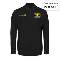 Thumbnail for Pilot & Stripes (4 Lines) Designed Long Sleeve Polo T-Shirts