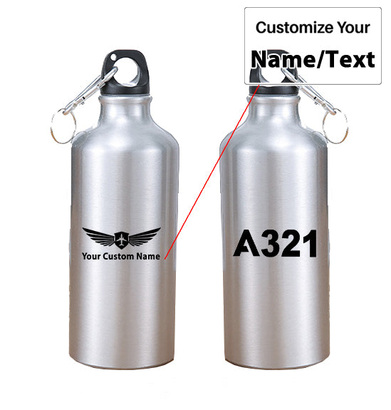 A321 Flat Text Designed Thermoses
