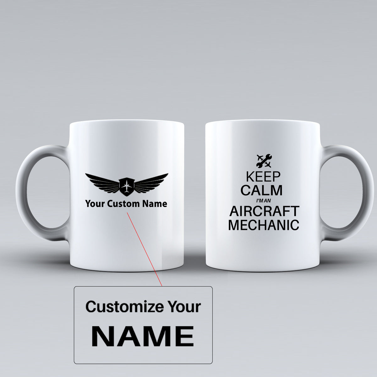 Aircraft Mechanic Designed Ceramic White Mugs