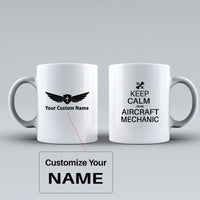 Thumbnail for Aircraft Mechanic Designed Ceramic White Mugs
