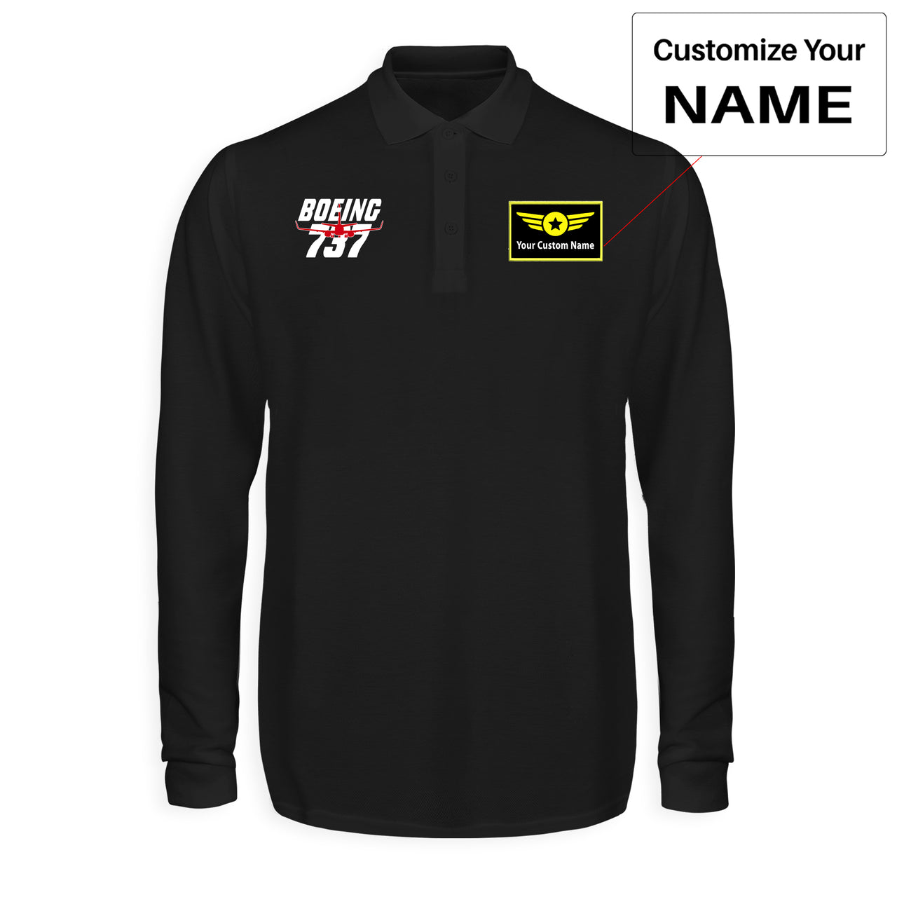 Amazing Boeing 737 Designed Long Sleeve Polo T-Shirts