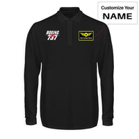 Thumbnail for Amazing Boeing 737 Designed Long Sleeve Polo T-Shirts