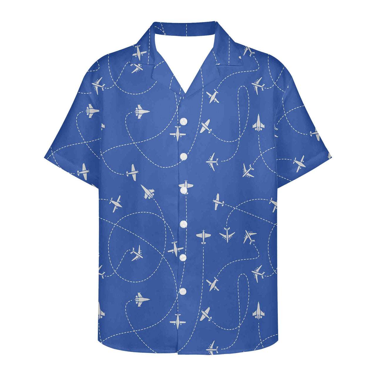 Travel The World By Plane (Blue)  Designed 3D Hawaiian Shirts