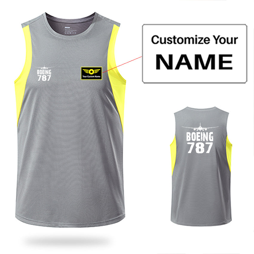Boeing 787 & Plane Designed Sleveless Quick Dry Sports Tank Tops