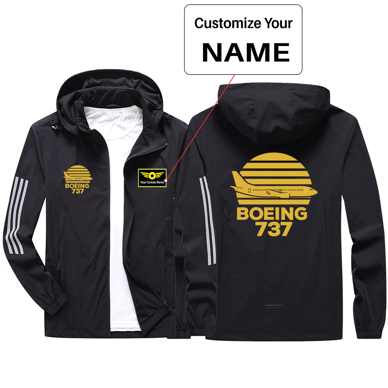Retro Boeing 737 Design Sport & Running Jackets