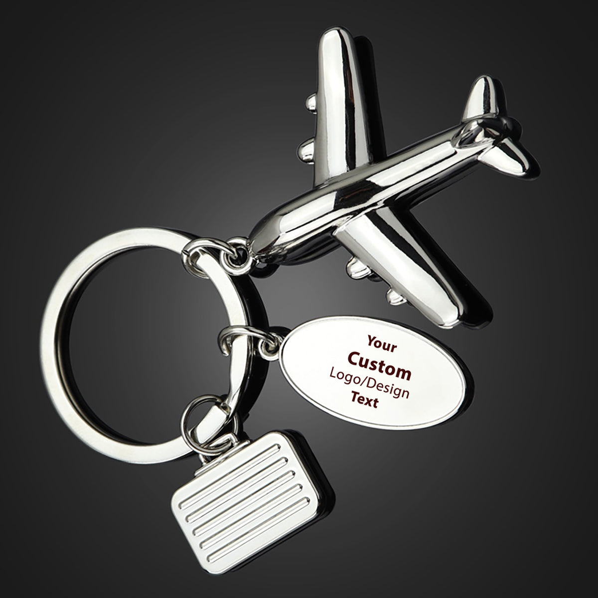 Your Custom Design & Image & Logo & Text Designed Suitcase Airplane Key Chains