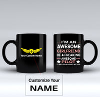 Thumbnail for I am an Awesome Girlfriend Designed Black Mugs