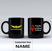 Thumbnail for Trust Me I'm an Air Traffic Controller Designed Black Mugs