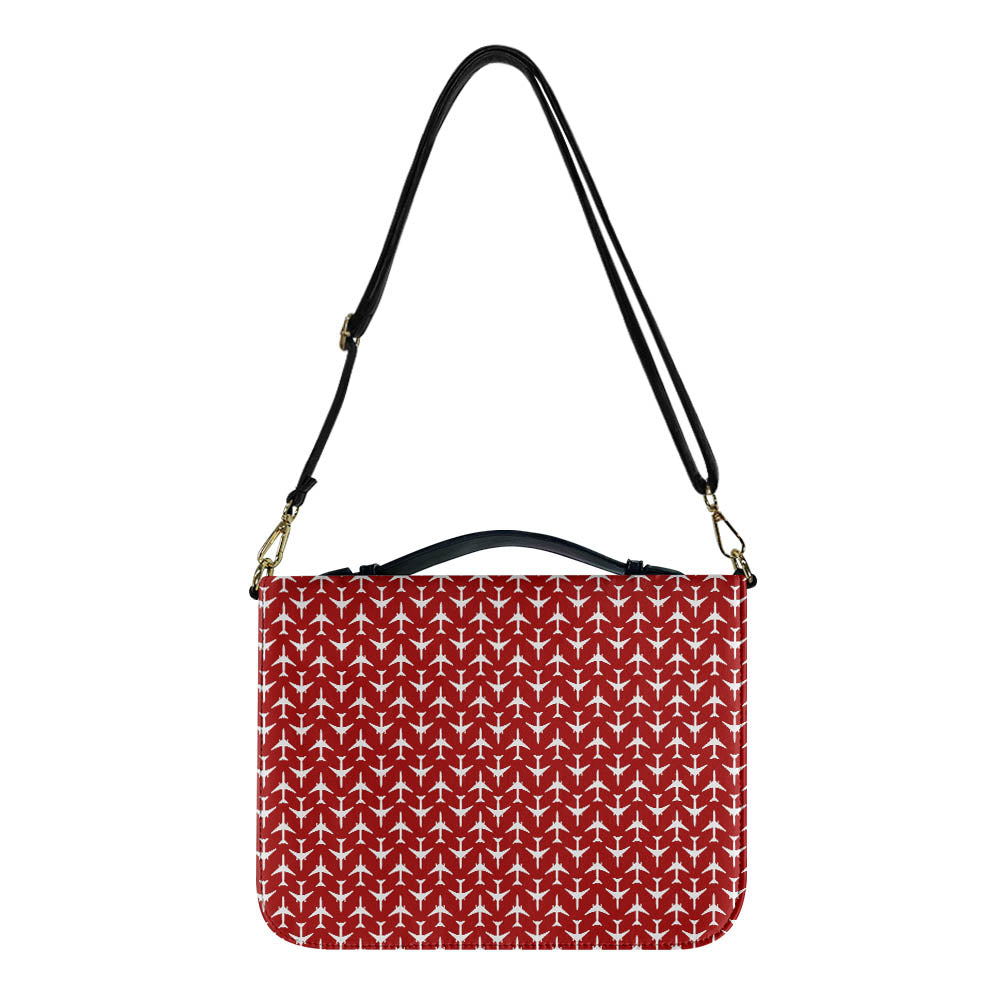 Perfectly Sized Seamless Airplanes Red Designed PU Accessories Bags Strap Style