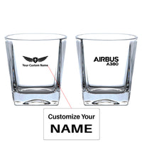 Thumbnail for Airbus A380 & Text Designed Whiskey Glass