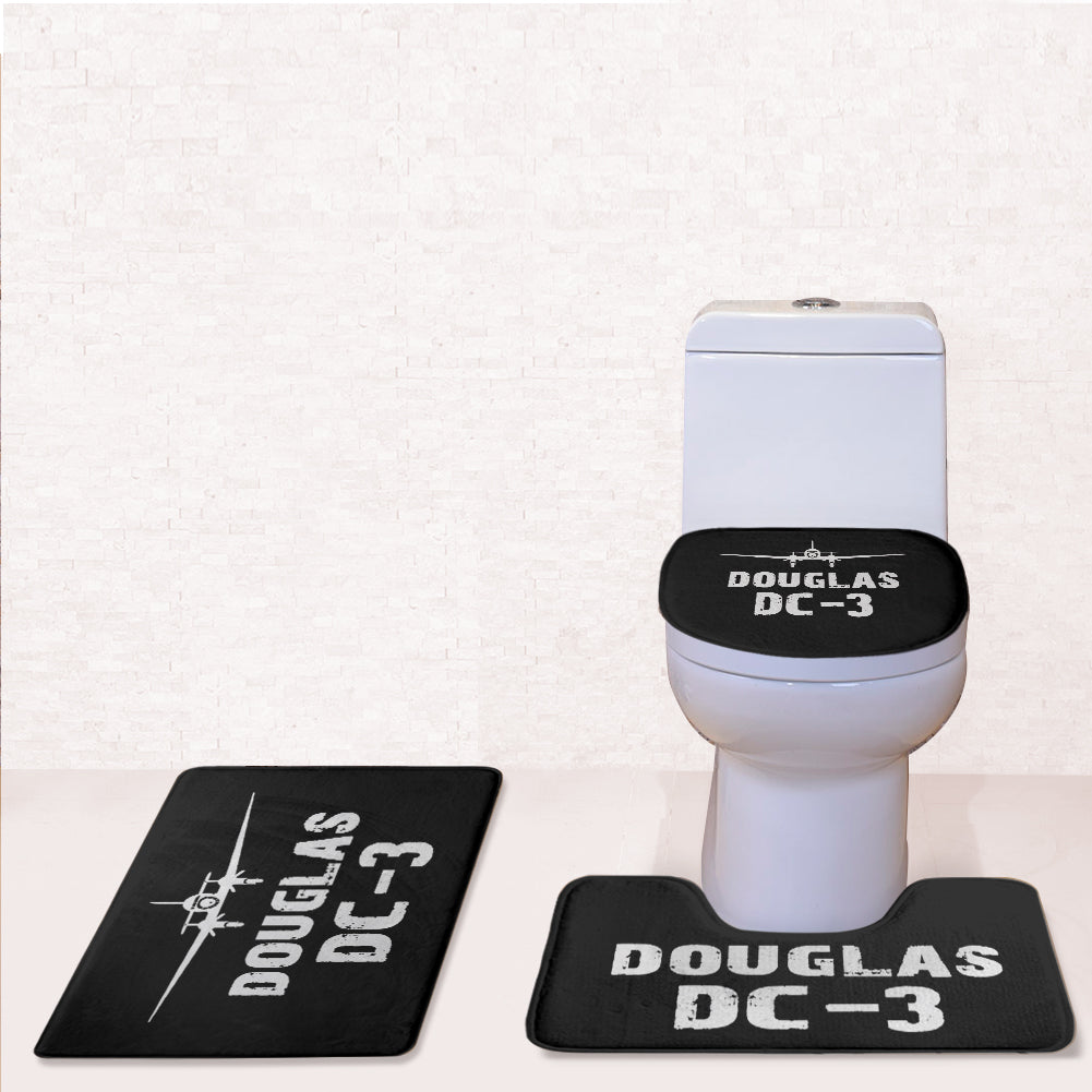 Douglas DC-3 & Plane Designed Toilet Seat Cover Three-piece Set