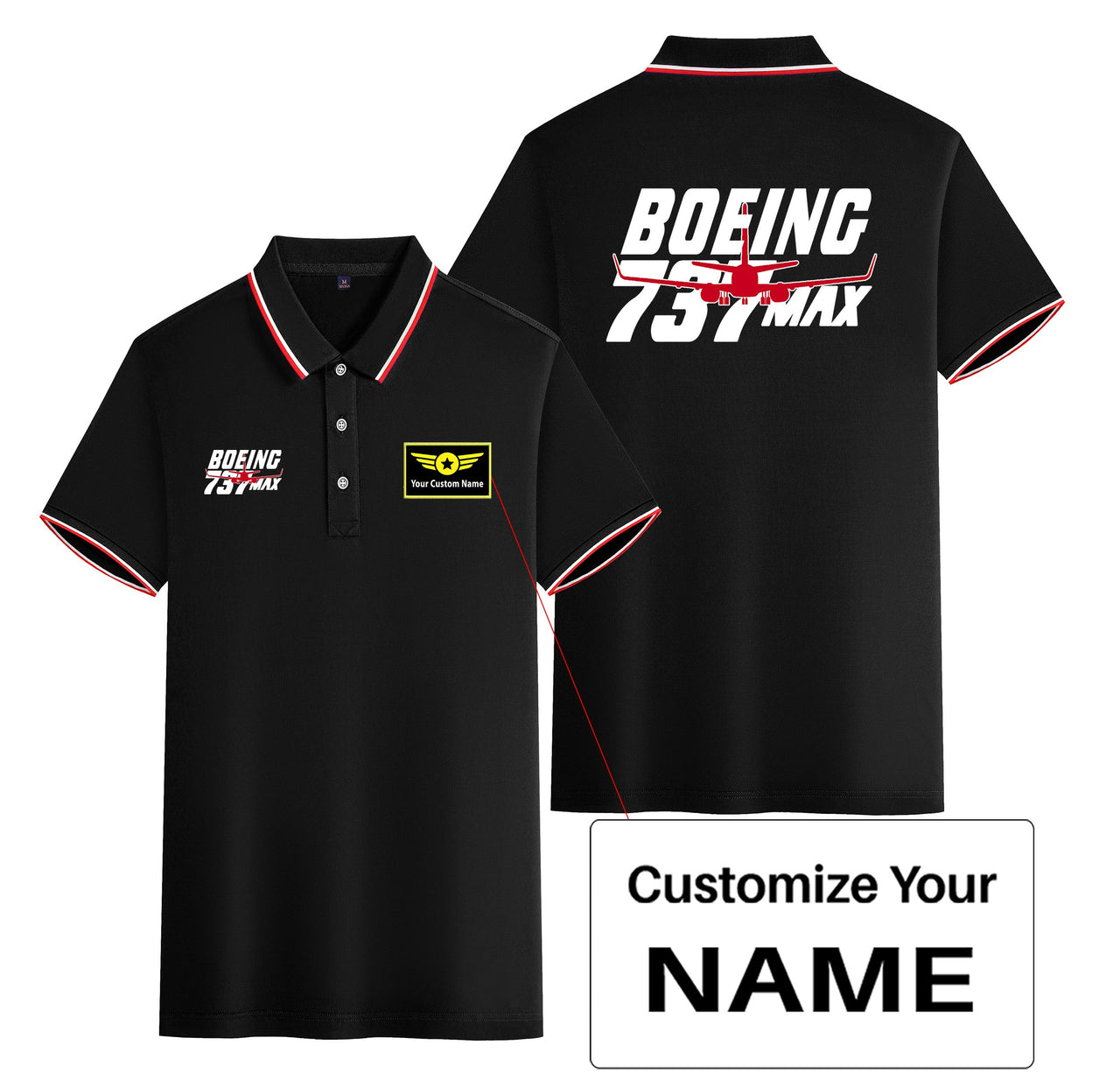 Amazing 737 Max Designed Stylish Polo T-Shirts (Double-Side)