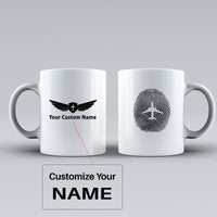 Thumbnail for Aviation Finger Print Designed Ceramic White Mugs