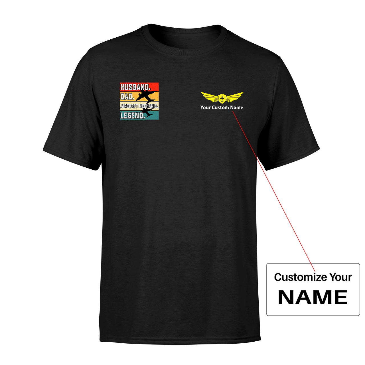 Husband & Dad & Aircraft Mechanic & Legend Designed Men T-Shirt