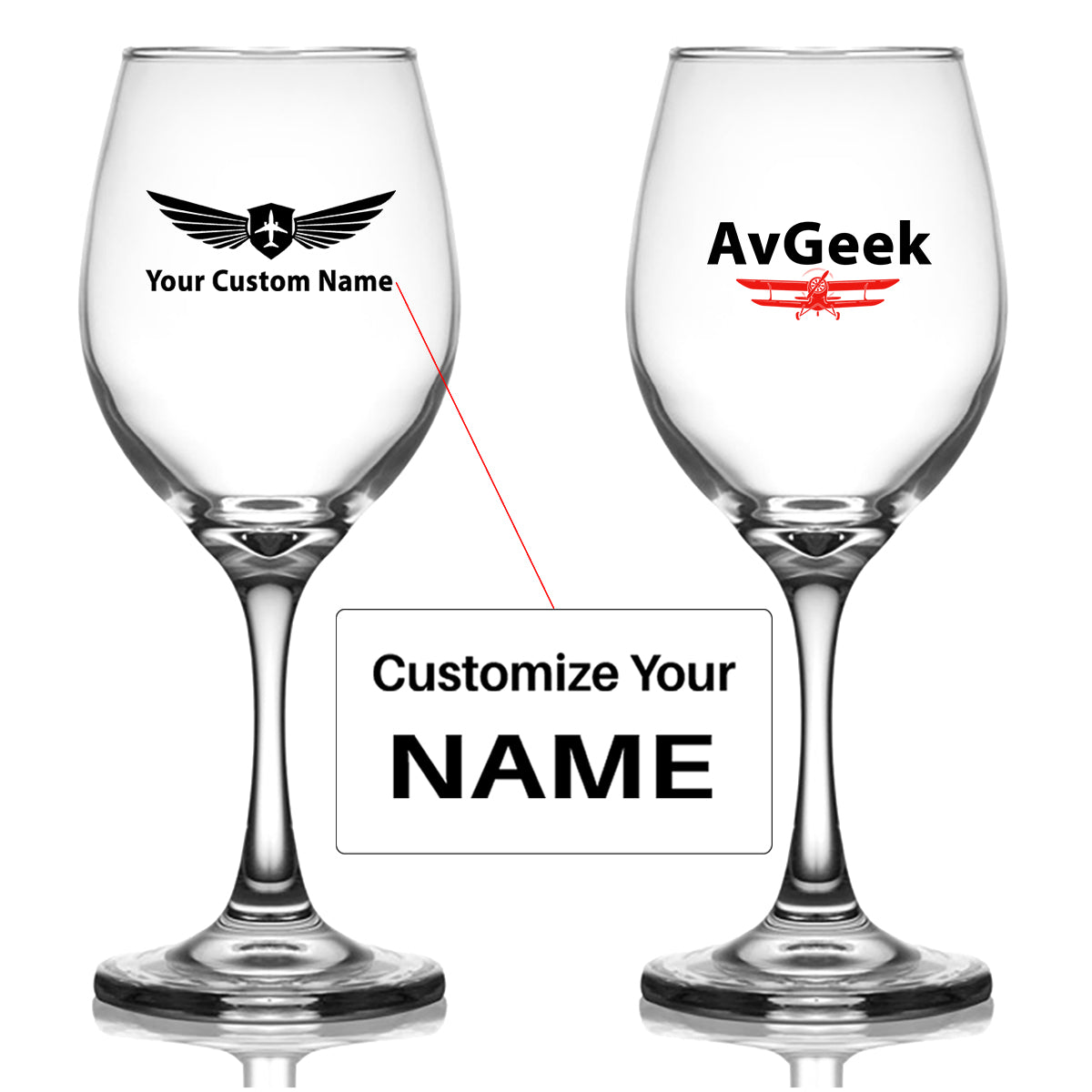 Avgeek Designed Wine Glasses