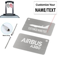 Thumbnail for Airbus A380 & Text Designed Aluminum Airplane Luggage Tags