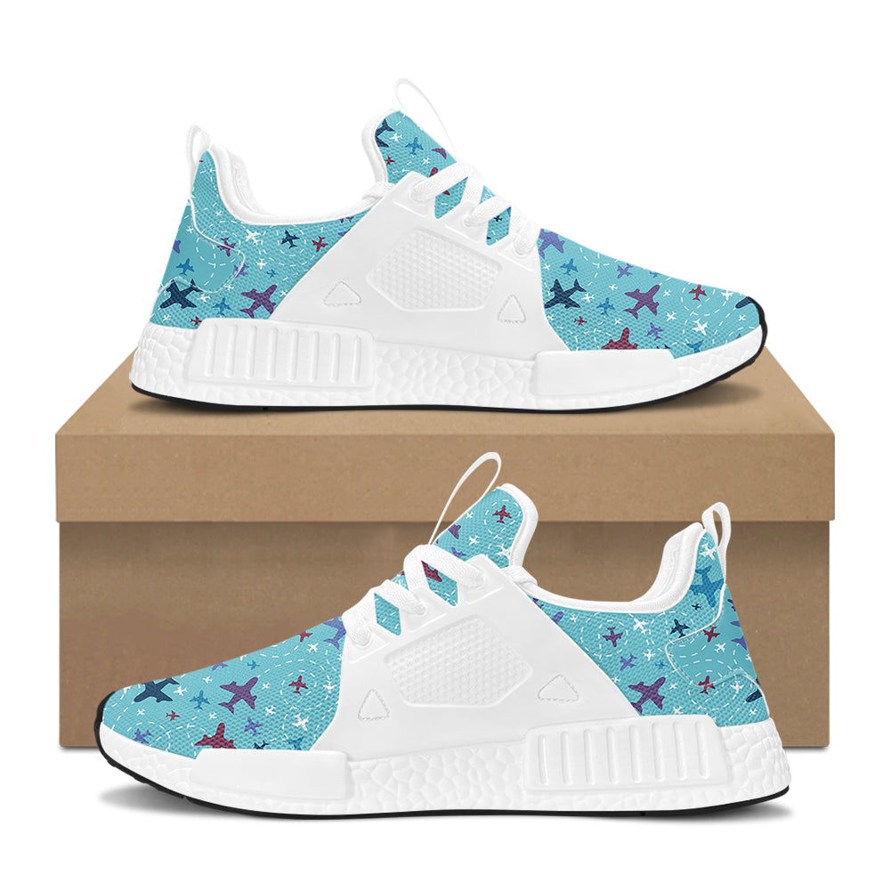 Love of Travel with Aircraft Designed Outdoor Sports Tennis Shoes